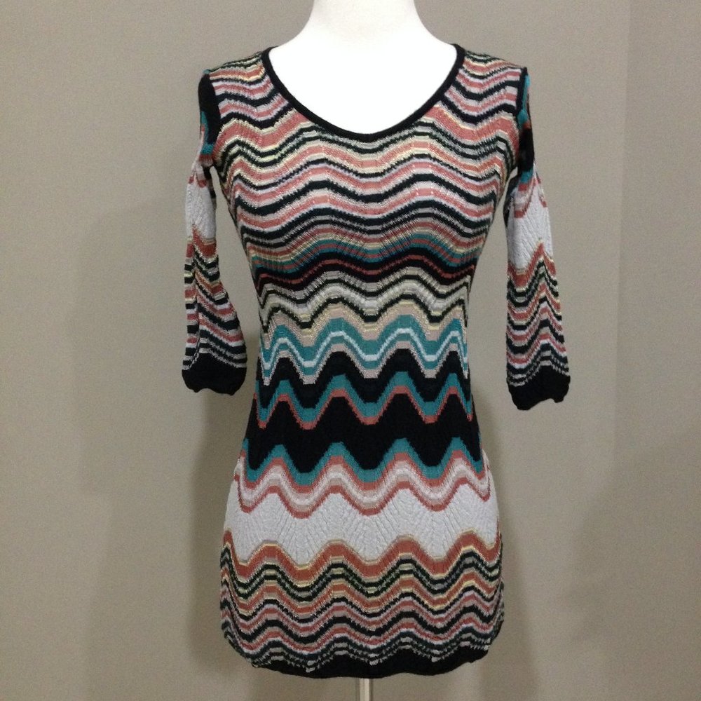 M Missoni signature zig zag print tunic top
